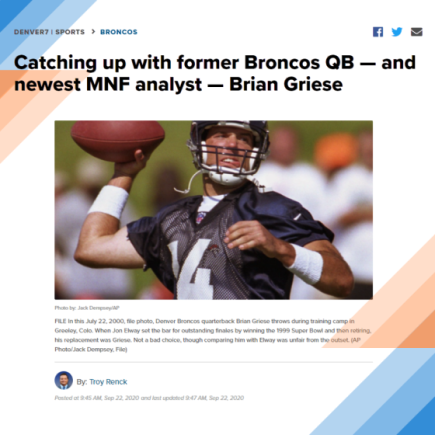 Denver7 Catches up with Co-Founder and ESPN MNF Analyst Brian Griese